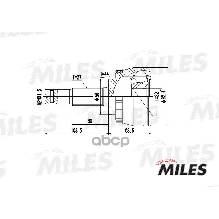 Шрус Nissan Primera P11 1.6-2.0td 96-02 Нар. Abs Groove Type: Inner Miles Ga20316 Miles арт. GA20316