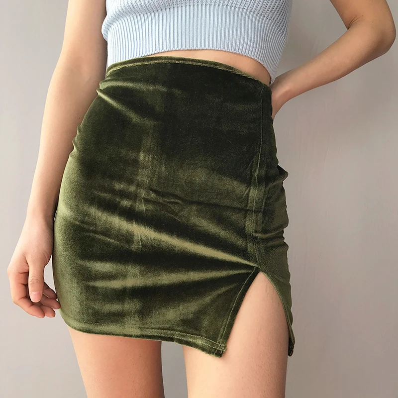 velvet skirt mini
