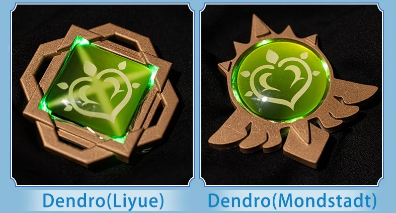 UWOWO Game Genshin Impact Vision "Eye of God" Led Cosplay Props LED Pyro Cryo Hydro Geo Dendro Electro Anemo Props morticia addams dress Cosplay Costumes