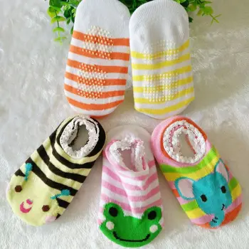 

New Random Color Baby Sock Cartoon Print Sole Soft Boys Girls Infant Toddler Anti-slip Floor Socks I