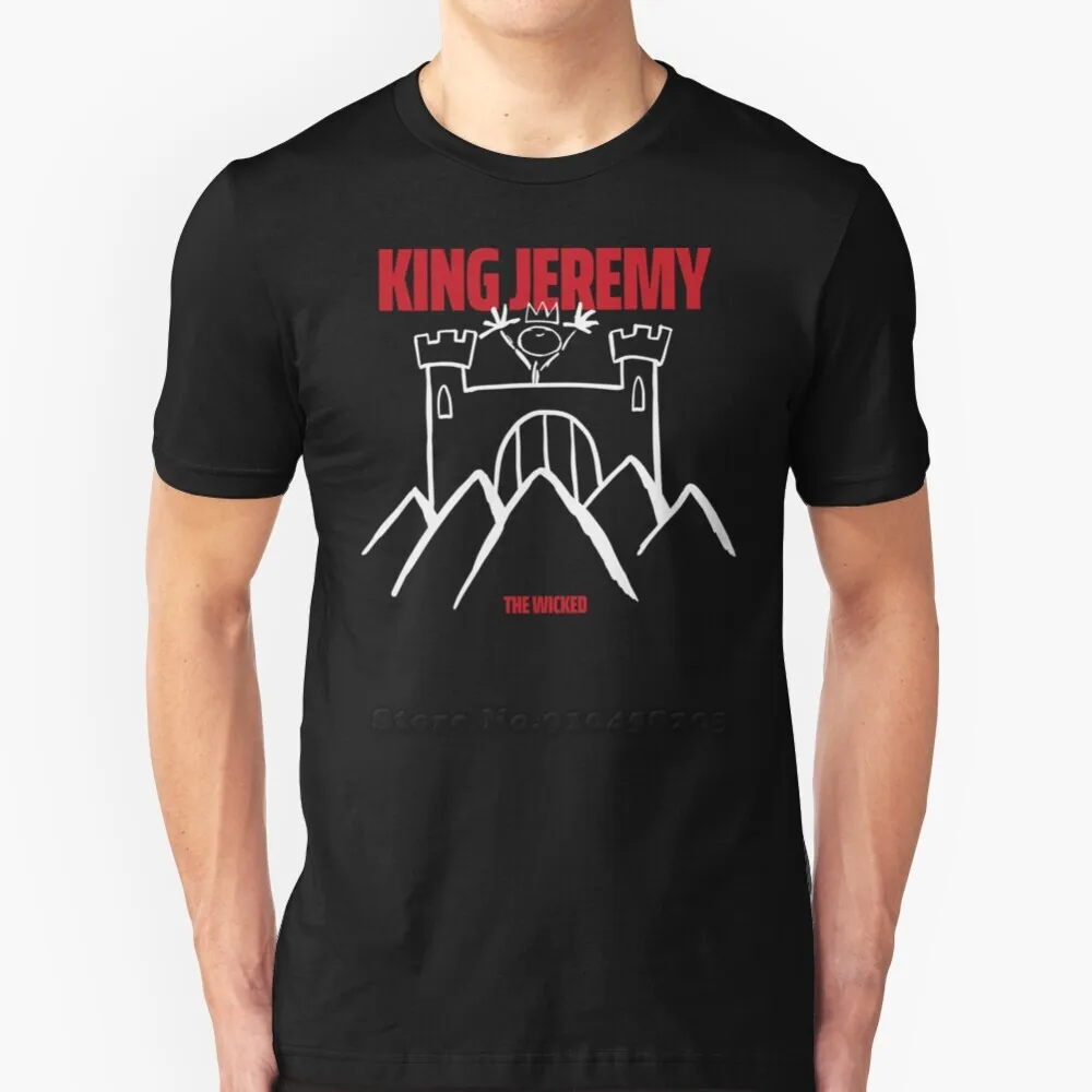 King Jeremy New Trend T-Shirt Men Summer High Quality Cotton Tops Rock Music Song Lyrics Quotes Wicked | Мужская одежда