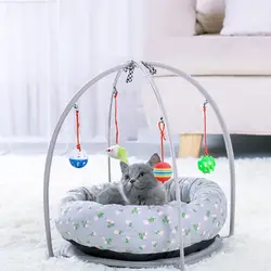 Игровой коврик для кошек для всех сезонов, многофункциональная палатка для кошек, центр деятельности с висящими игрушками для кошек