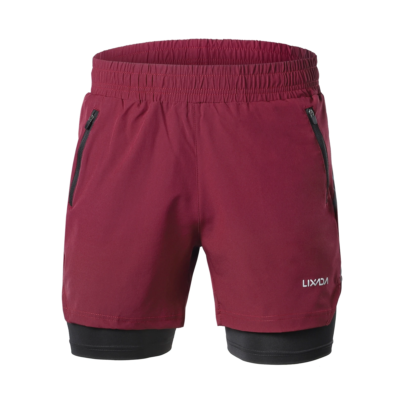 Lixada Pantalones cortos para correr 2 en 1 para hombre Entrenamiento  activo transpirable de secado yeacher