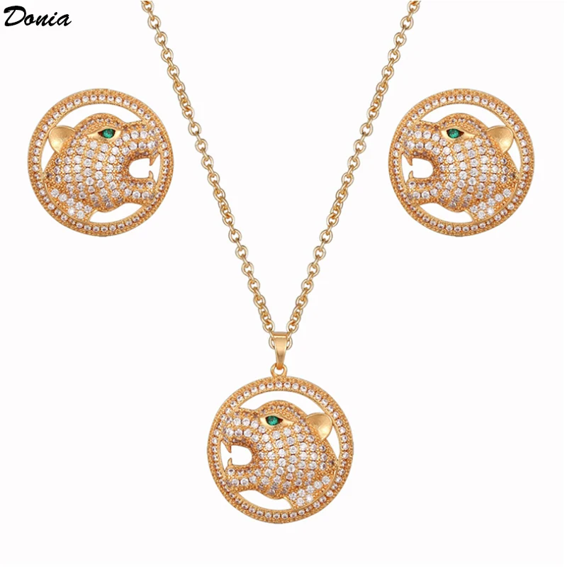 

Donia jewelry New Explosions luxury ladies jewelry necklace copper AAA zircon set fashion circle animal earrings jewelry pendant