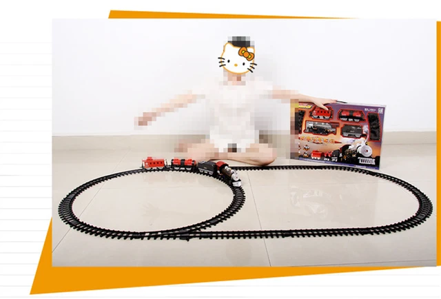 Brinquedo Trenzinho Trem Maria-Fumaça Estilo Clássico Com Pista e Duas  Carretinhas