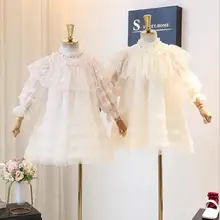 Весна Фея Бисер оборками кружевное платье с цветочным рисунком для девочек, платье принцессы, Детские прелестные модные туфли платье 5 штук в партии