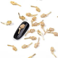 2 шт. 3D металлические циркониевые украшения для дизайна ногтей японские украшения для ногтей высокое качество циркониевые хрустальные маникюрные циркониевые алмазные подвески