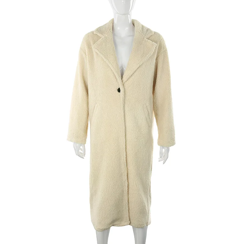 MONMOIRA, одноцветное длинное меховое шерстяное пальто для женщин, зимняя теплая Повседневная Верхняя одежда, пальто для девушек, cwf0242-5