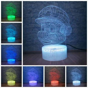 

3D Illusion LED Night Light Table Desk Lamp 7 Colors Gradual Changing Touch with USB Cable for Home Decoration Children’s Gifts