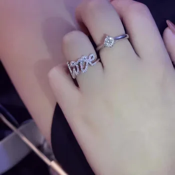 

TSHOU157 Popular wedding jewelry 925 silver wedding love zircon ring