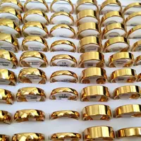 36pcs/lot  4mm 6mm 8mm Stainless Steel Rings Men Women Couples Jewelry 1