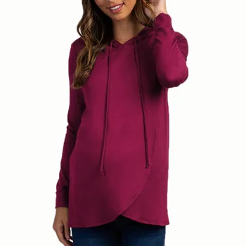 

CYSINCOS Maternity Women Nursing Hoodie Sweatshirt Long Sleeve Solid Casual Breastfeeding Top Pregnancy Clothing Hooded Sweater