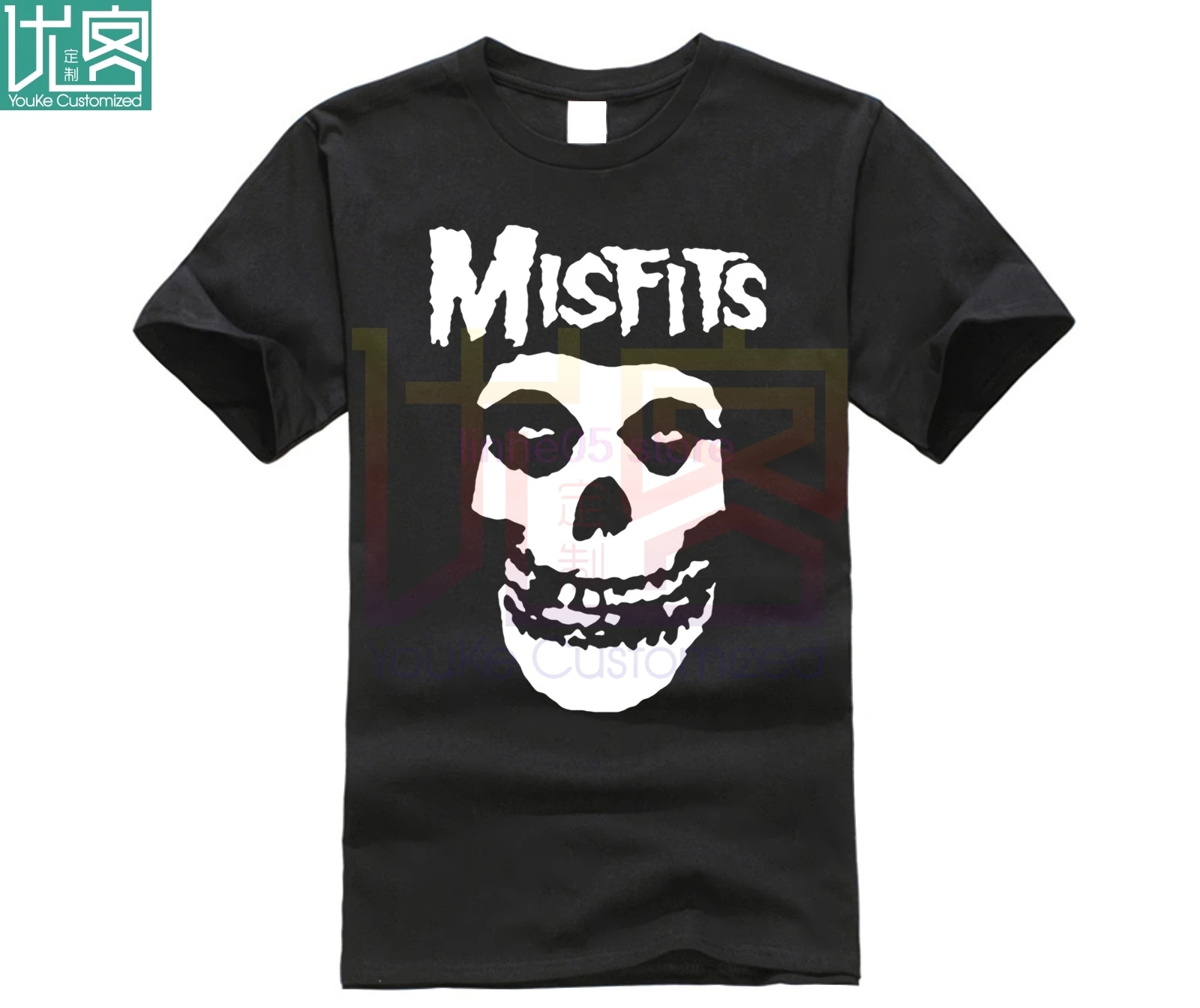 new men's hip-hop punk skull misfits brand cotton short-sleeve T-shirt marve | Мужская одежда