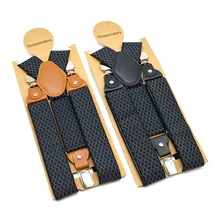 Мужские жаккардовые взрослые 3 подтяжки с зажимами ремень Длинная Мужская ромбовидная рубашка с бретелями клип наплечный ремень модная повседневная