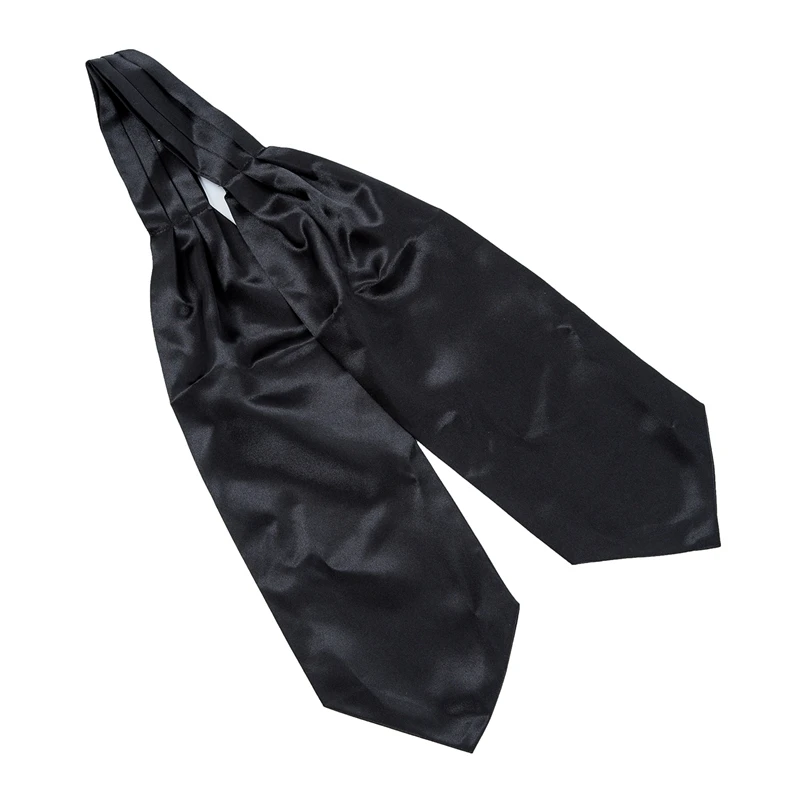 

Satin Tuxedo Wedding Self Tie Ascot Cravat Necktie Scarf for Men - Black