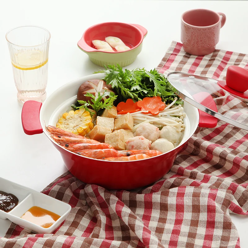 Японский стиль антипригарное покрытие рагу суп горячий горшок стеклянная крышка кухни кастрюля кухонная посуда кухонный кастрюля горшок с марихуаной