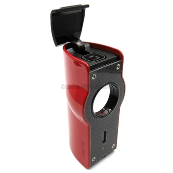 

Lubinski Metal 4 Torch Flame Jet Cigar Cigarette Lighter Laser Touch Induction Cigar Refillable Lighter W/ Gift Box Windproof