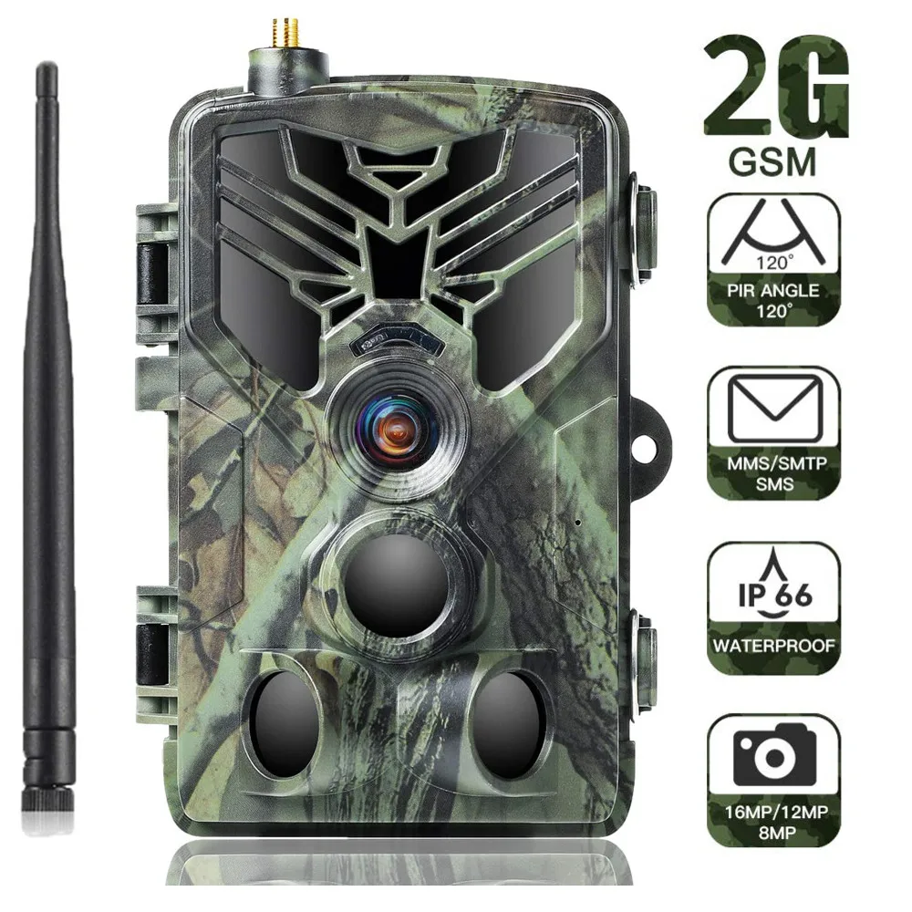 Outdoor 2G 4K HD MMS SMS SMTP Trail Wildlife Camera 20MP 1080P Night Vision Cellular Mobile Hunting Wireless Photo Trap Game Cam