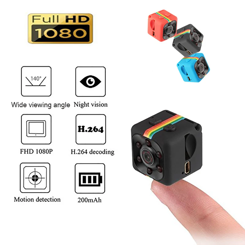 Sq11 mini câmera 1080p sport dv mini, monitor com visão noturna infravermelho, oculto, câmera pequena, gravador de vídeo dv, suporte tf cartão do cartão|Câmeras de vigilância| - AliExpress