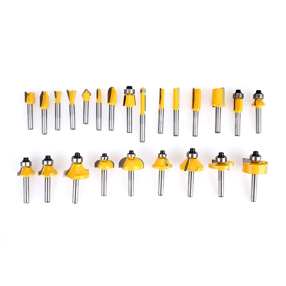 

24pcs Milling Cutter Aluminum Box Strong Cutter Bit Punching Cork Drilling Milling Cutter Suit Gadget Electric Drill Carpenter