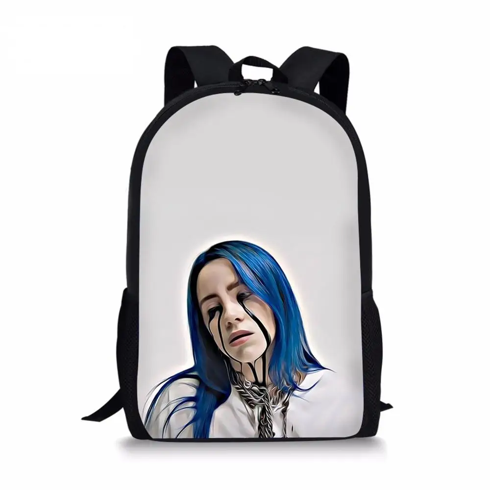 17 дюймов Billie Eilish школьные сумки с принтом для студентов, детские сумки для девочек, популярный Повседневный Рюкзак, детский Ранец на плечо на заказ