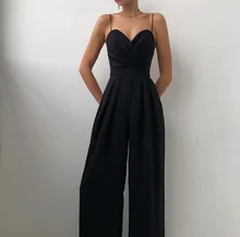 

Summer Women's New Temperament Tight-fitting Sleeveless Sling Jumpsuit Black Sling High Waist Mopping Floor Minimalist Jumpsuit