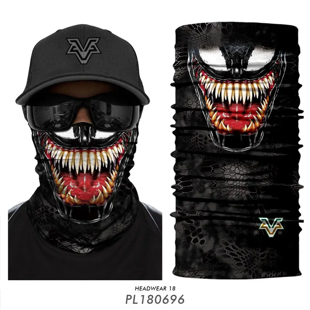 3D мотоциклетная Лыжная Балаклава Marvel для шеи Buffe Venom маски для лица Призрак Череп Тактический лыжный мотоциклетный шарф бандана защита для лица - Цвет: PL180696