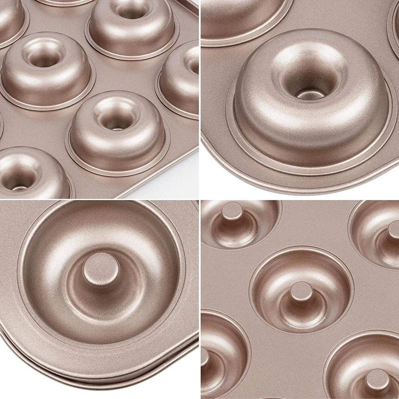 PHFU-12-Cavity форма для пончиков с антипригарным покрытием, 13,7X10,4 дюймов форма для выпечки пончиков форма для выпечки из углеродистой стали
