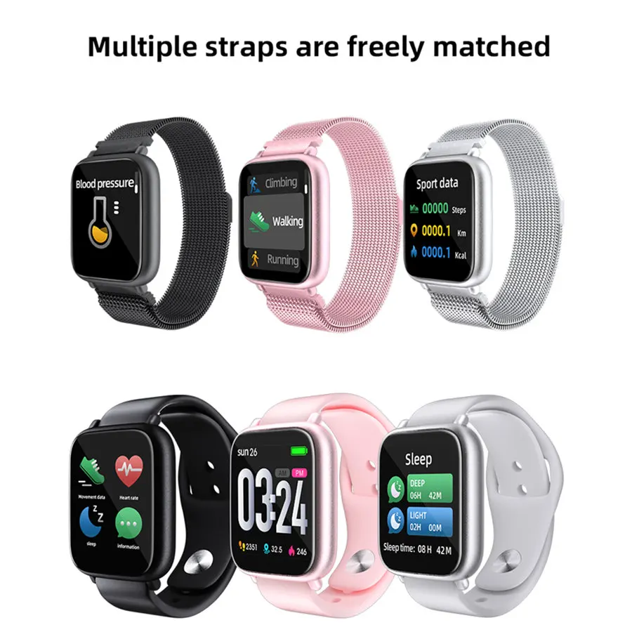  Vwar Bluetooth 5.0 Smart Watch P70 P80 Plus Blood Pressure Heart Rate IP68 Waterproof Sports Smartw - 32973760619