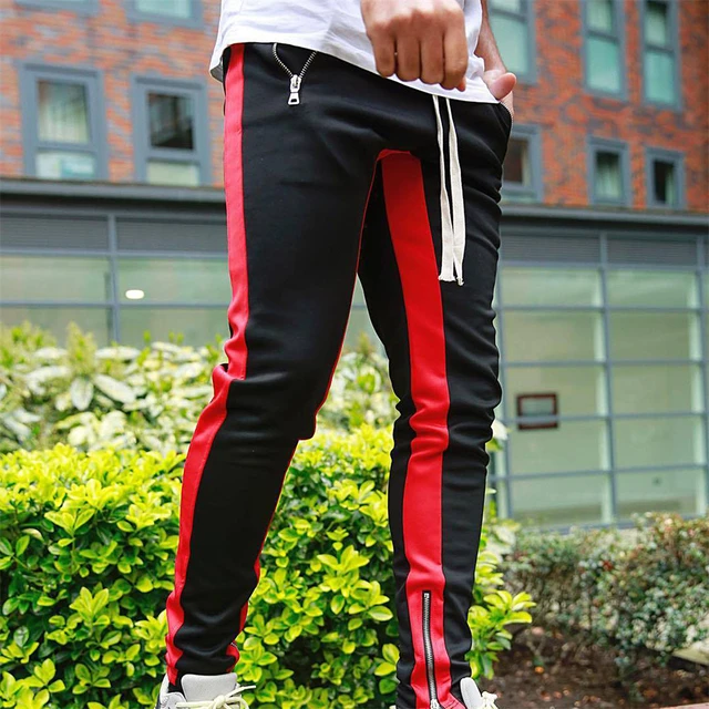 Hot！ Hip Hop Mens Joggers Casual Pants Fitness Men Sportswear Tracksuit  Bottoms Skinny Sweatpants Trousers Black