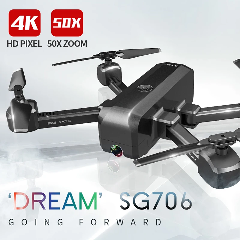 

SG706 RC Drone 4K HD Dual Camera 50X Times Zoom WIFI FPV Foldable Quadcopter Helicopter Professional Drones Stable Height