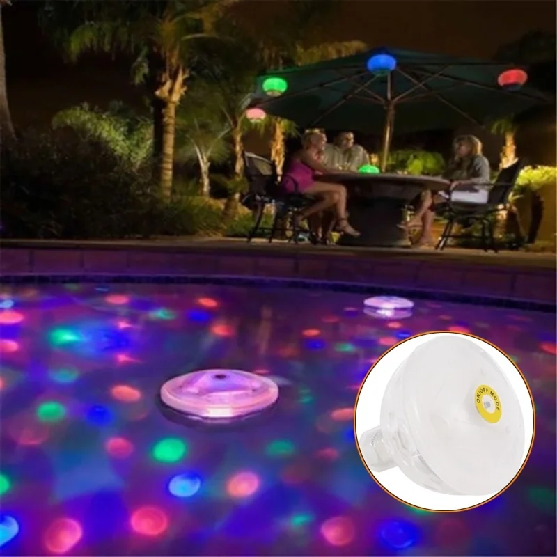 transom lights for boats LED Floating Swimming Pool Light Underwater Disco Lights Waterproof RGB Submersible Lamp For Baby Bath Party Outdoor Pond Decor underwater led boat lights