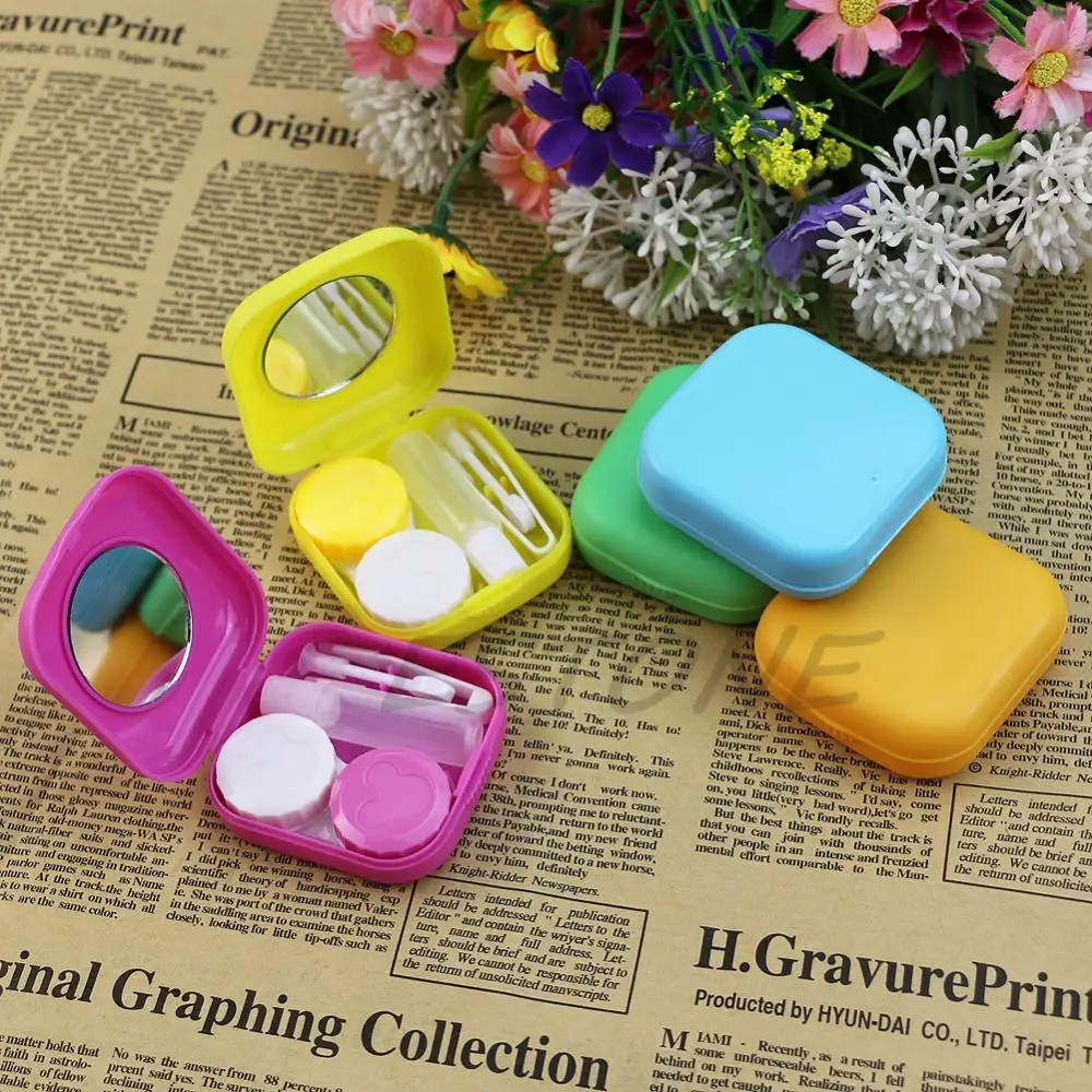 

Travel Glasses Contact Lenses Box Contact lens Holder for Eyes Easy Carry 1PCS 5.6x5.4x2cm Care Kit Holder Container Gift