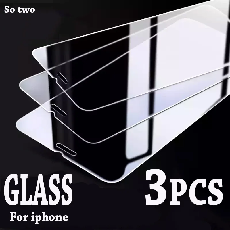 Защитное закаленное стекло для iPhone 6 7 8 Plus X 11 XS max XR Pro Max 6S 3 шт.|Защитные стёкла и