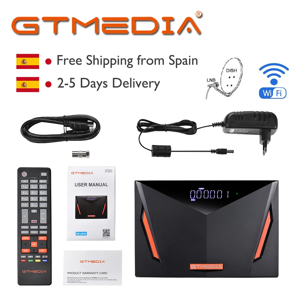 

Gtmedia V8 UHD 4K satellite receiver DVB-S2 Freesat Built-in wifi Support IPTV CCCAM H.265 DVB-S/S2/S2X+T/T2/Cable/ISDBT V8 NOVA