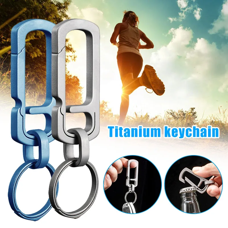 

Newly Lightweight Titanium Alloy Keychain Key Ring Hanging Buckle Outdoor Carabiner for Camping BF88