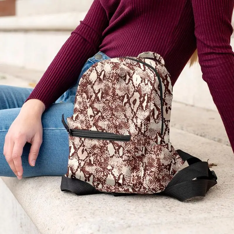 Модный 3D цифровой рюкзак со змеиным принтом для девочек, детская дорожная Наплечная школьная сумка, мини-рюкзак