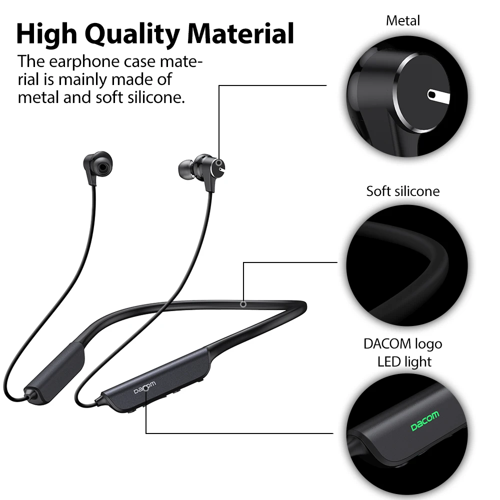 DACOM L54 тихие ANC Bluetooth наушники IPX7 водонепроницаемые активные Беспроводные наушники с шумоподавлением Встроенный микрофон для iPhone huawei