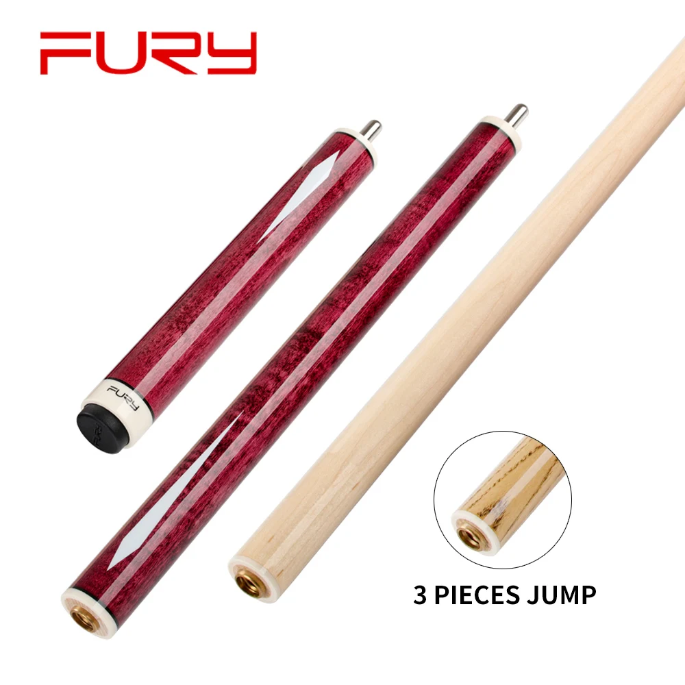 

FURY JPS-1/2 Billiard 3 Pieces Jump Cue Stick Ash/Maple Shaft 13.8mm H5 Green Glass Fiber Tip Quick Joint Billar Jump Cue Kit