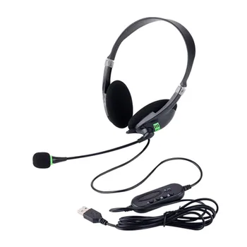 

New Wired Computer Headset USB Interface Stereo Gaming Headphone with Mic Adjustable Computer Laptop Desktop Headset