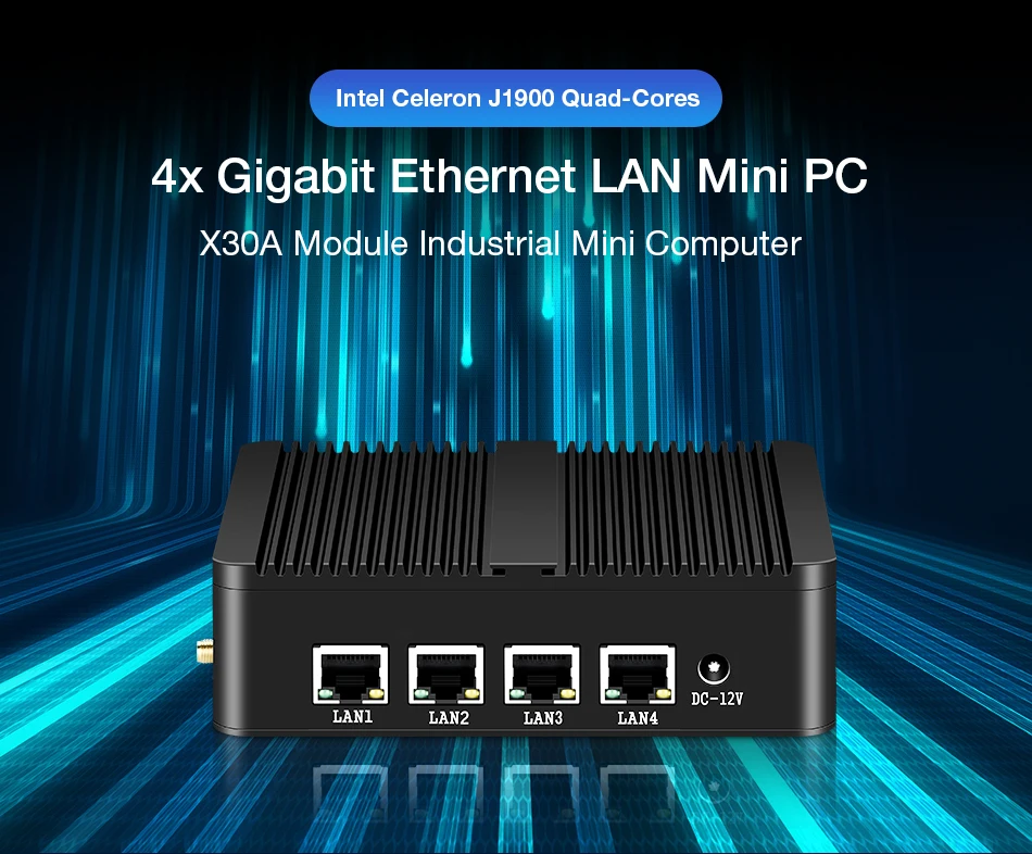 XCY pfsense ПК intel celeron j1900 4* Intel ie211at Gigabit Ethernet Linux Ubuntu pfsense брандмауэр маршрутизатор pc NIC Безвентиляторный Barebone