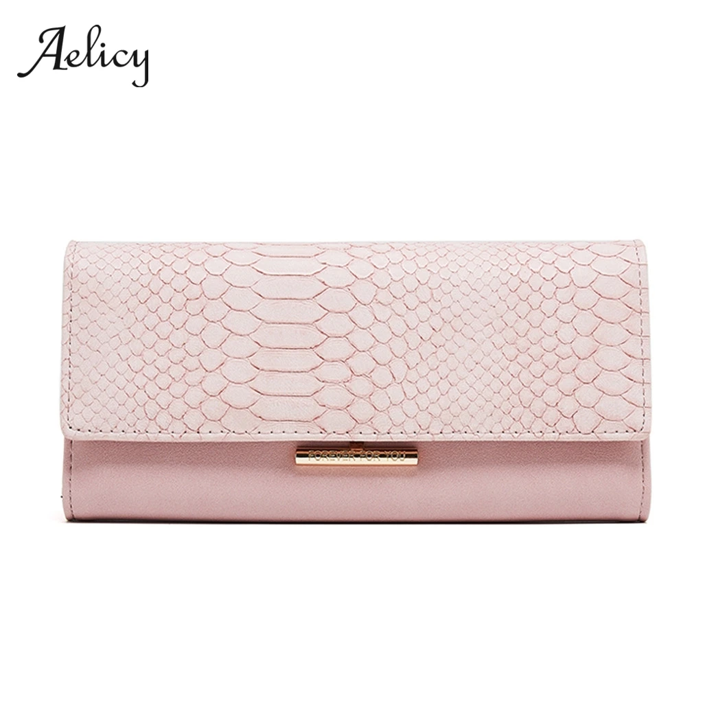 Aelicy кошелек с рисунком крокодиловой кожи женские кожаные кошельки женские портмоне, Длинный дизайнерский Кошелек Дамская магнитная пряжка клатч сумка