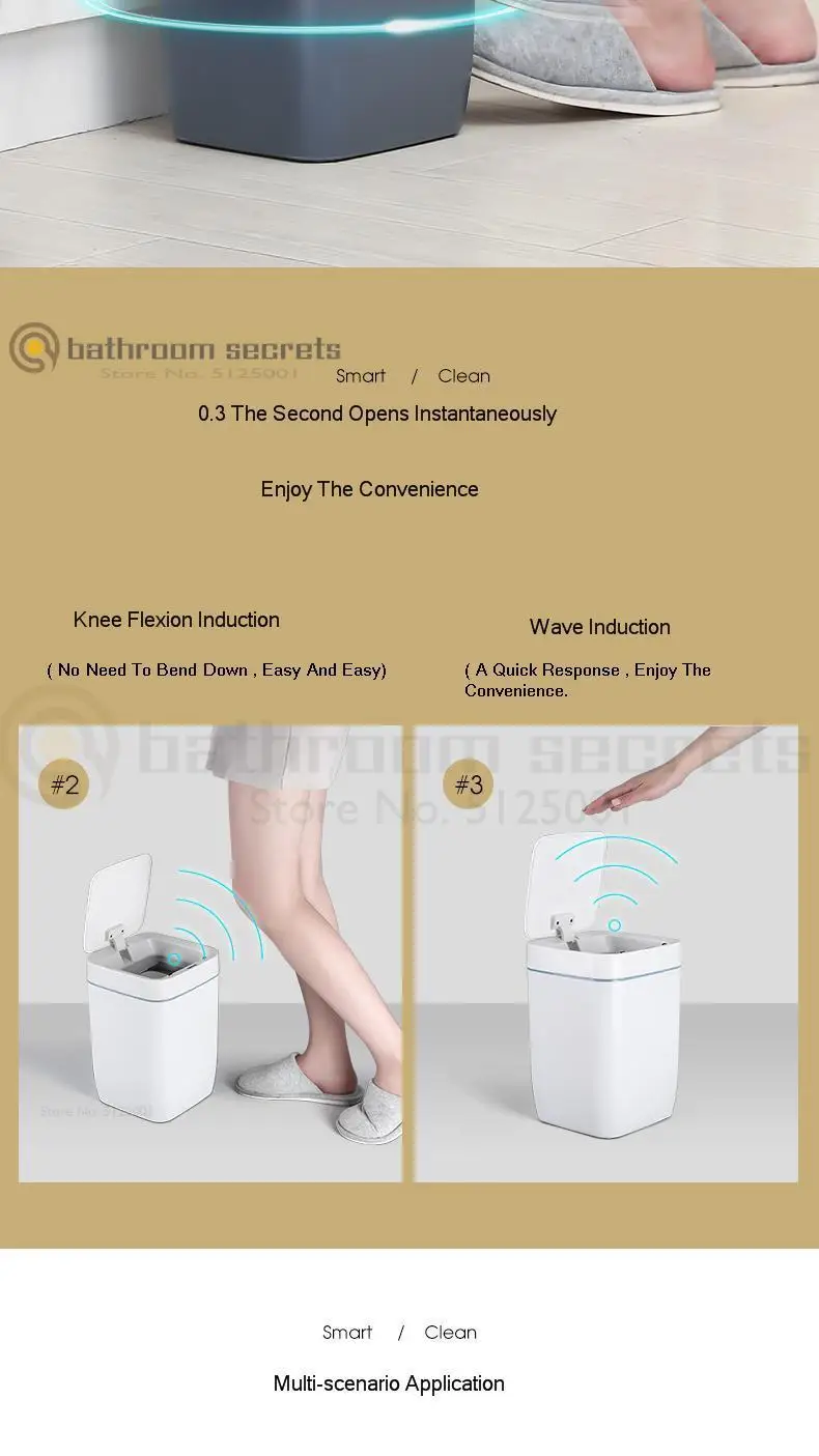 Kick Toilet Waterproof Deodorant Smart Trash Can Induction Home with Lid Living Room Creative Electric Toilet Nordic