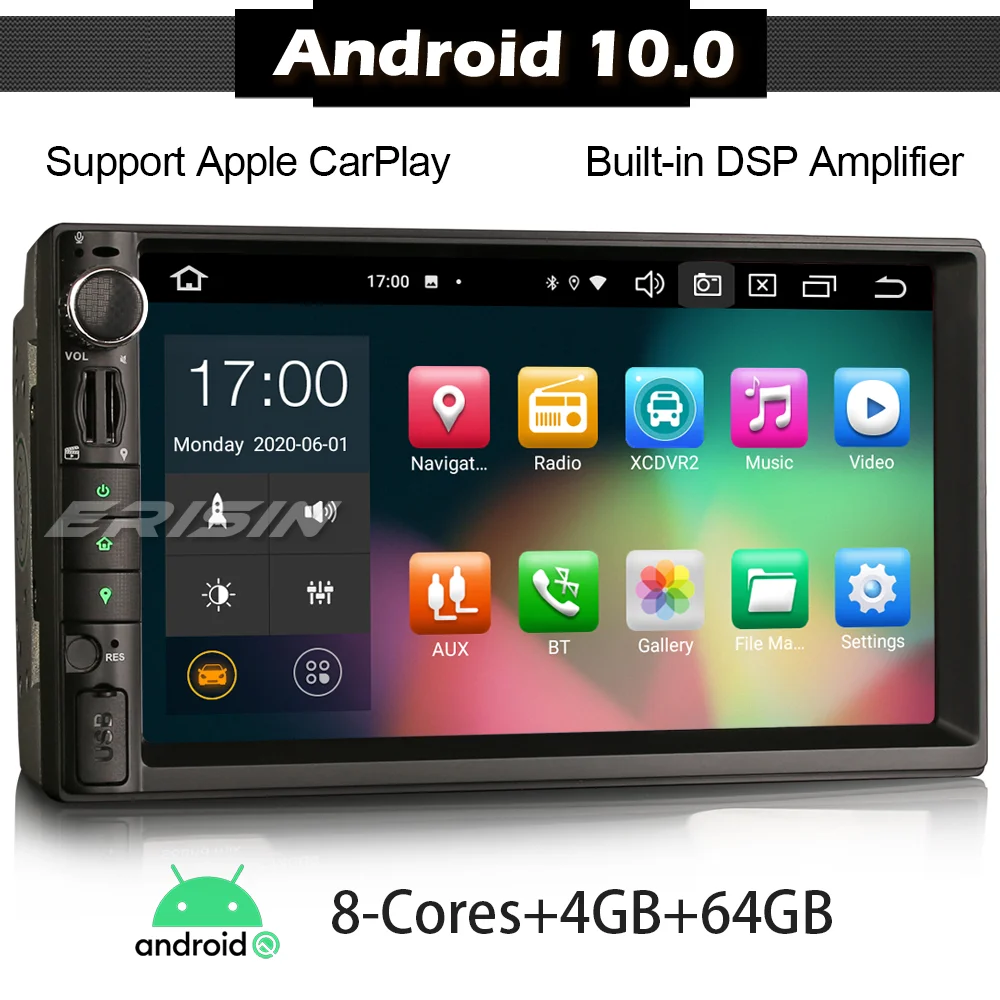 Автомагнитола Универсальная автомобильная стереосистема с двойным Din Bluetooth Android