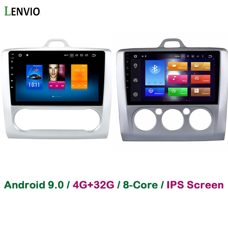 Автомобильный DVD плеер Lenvio 4 Гб + 32 ГБ 8 ядер Android 9 0 для Ford Focus 2 2007 2008 2009 2010 2011