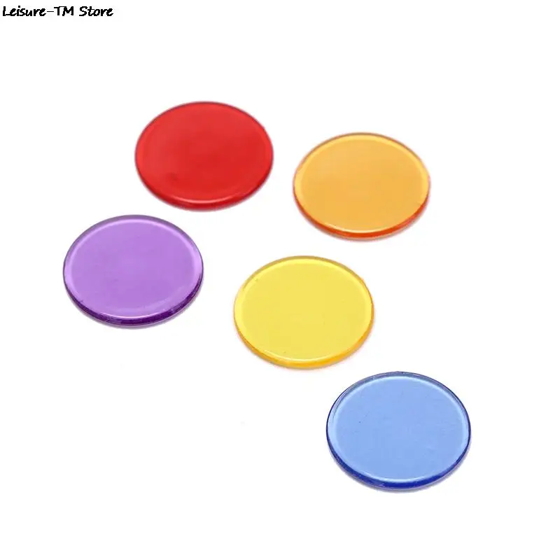 100Pcs/Lot Bingo Chips Markers for Bingo Game Cards Plastic Chips 5 Colors for Classroom and Carnival Games