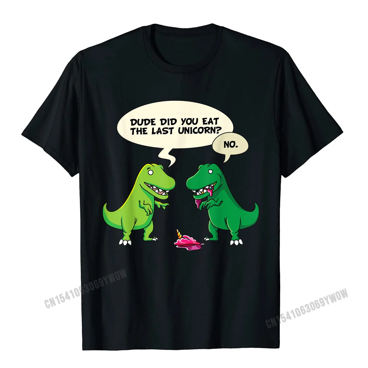 Normal Dominant 3D Printed Tops Shirt Crew Neck Autumn Pure Cotton Short Sleeve T-Shirt for Students Casual Tops T Shirt Dude Did You Eat The Last Unicorn Shirt Dinosaur For Kids__718 black