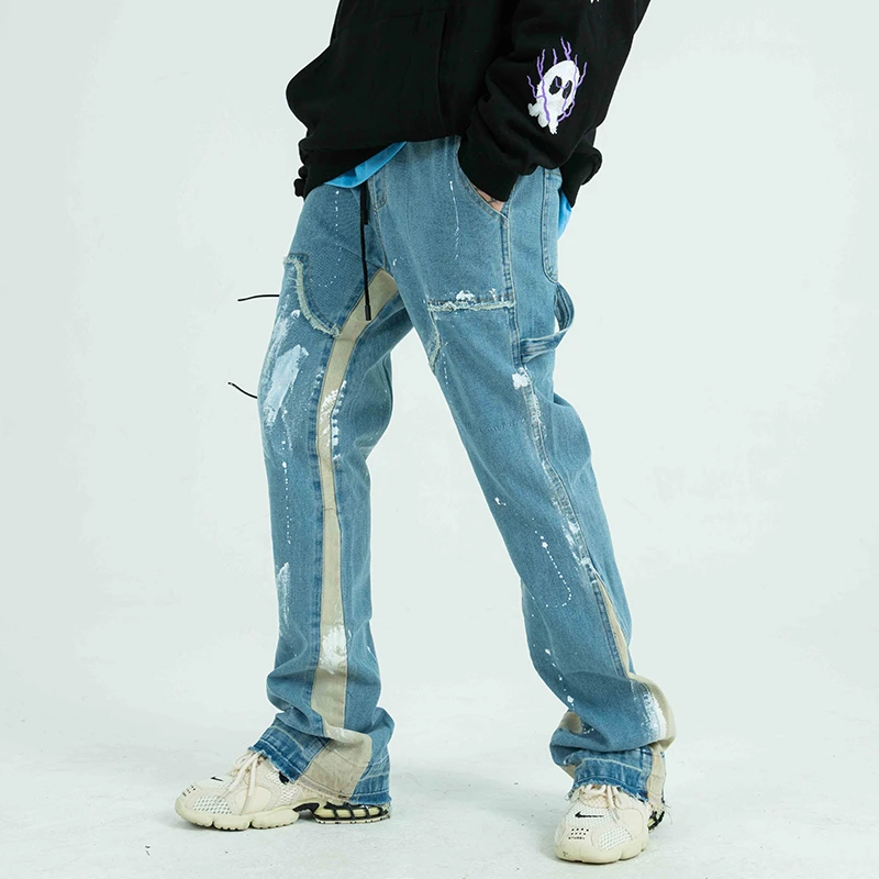 mens denim drawstring pants