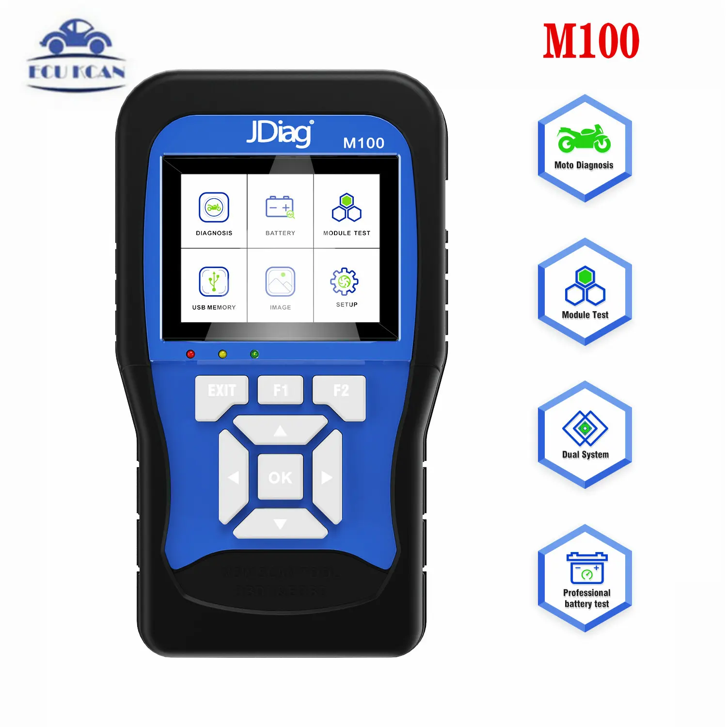 

JDiag M100 Motorcycle Scanner for KTM Battery Tester for SUZUKI/Honda/PIAGGIO OBD 2 OBD2 Diagnostic Scan Tool Moto For Kawasaki