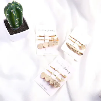 

3Pcs/Set Women Rhinestone Hair Clip for Women Girls Metal Hairpin Ladies Bow-knot Heart Barrettes Hairgrip Headwear Hair Access